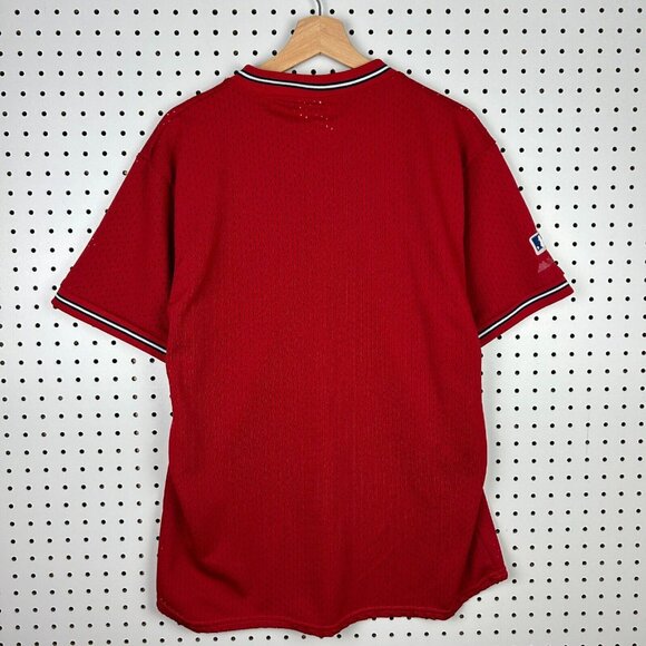 St Louis Cardinals Vintage Jersey Sz Large Red Mesh 90s‎ Majestic Stitched Logo - Picture 4 of 6